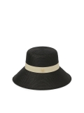 Chapeau noir à bord beige MAKANA
