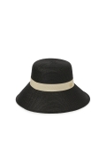 Chapeau noir à bord beige MAKANA