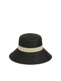 Chapeau noir à bord beige MAKANA
