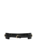 Ceinture deux pièces en cuir noir avec boucle dorée HARIET