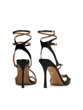 Sandales à lanières en cuir verni noir ALEXIS
