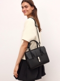 Sac à main noir en forme de malle FELICITE S