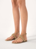 Sandales à tongs plates de couleur beige GERI