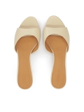 Mules crème sur un petit talon aiguille  LUCIA