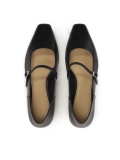 Ballerines en cuir souple noir  KS BEAU