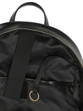 Sac à dos en cuir noir avec poche frontale OAKLYNN