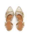 Sandales à talons en cuir doré ELLISA