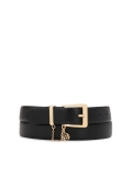 Ceinture classique en cuir noir profond LARIA