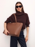 Sac à bandoulière marron minimaliste CEDRINE