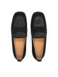 Mocassins en cuir et daim noirs avec poils ERILA
