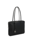 Sacoche classique pour ordinateur portable en cuir noir VELMIRA
