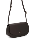 Sac à main rigide marron avec bandoulière NALYA