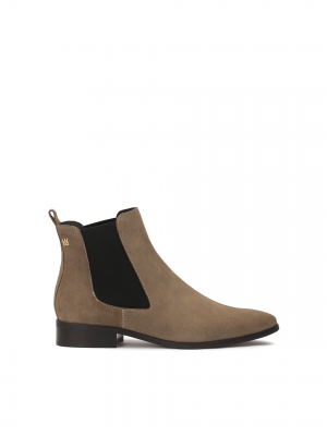 Bottes Chelsea en daim couleur taupe