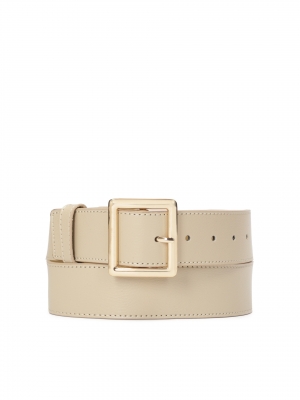 Ceinture en cuir pour dames avec boucle géométrique