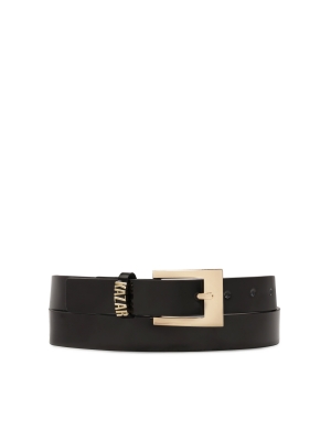 Ceinture étroite vernie avec logo doré