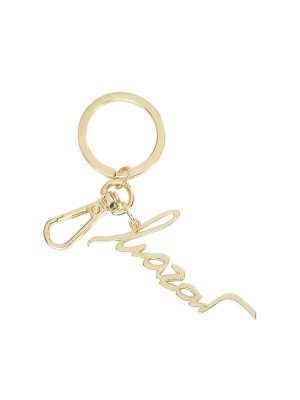 Porte-clés en or avec mousqueton et pendentif 