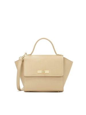 Sac à main beige avec côtés rallongés