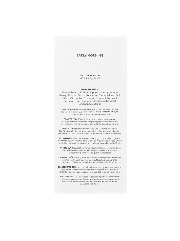 Eau de parfum pour femmes 100 ml EARLY MORNING