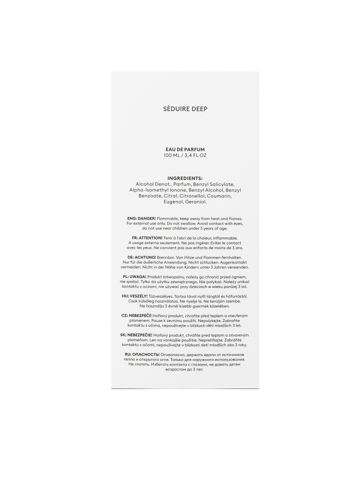 Eau de Parfum pour Homme 100 ml SEDUIRE DEEP