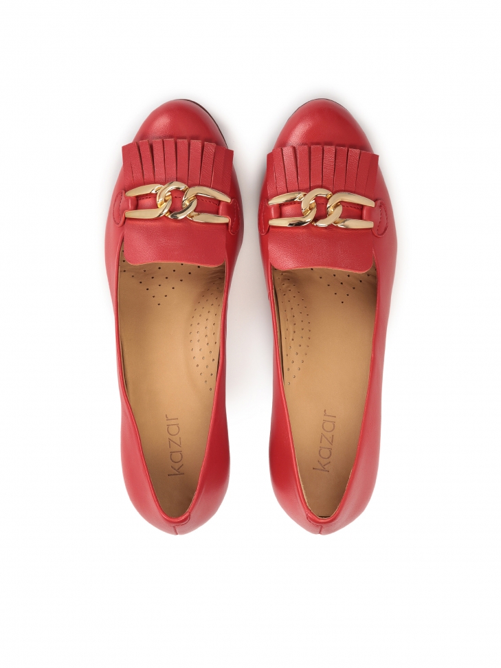 Escarpins rouges à maillons métalliques WENDY