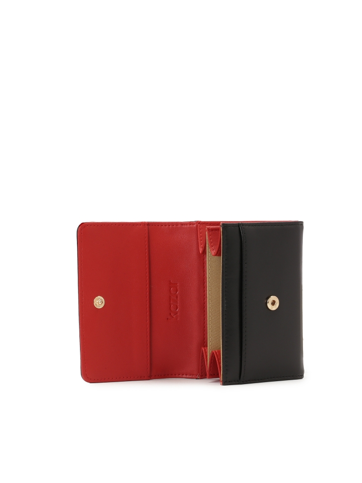 Portefeuille noir avec intérieur rouge MELLY