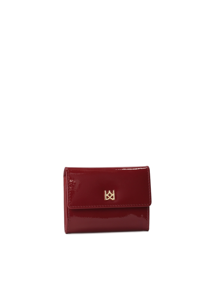 Petit portefeuille rouge en cuir verni  MELLY