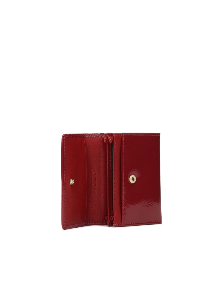 Petit portefeuille rouge en cuir verni  MELLY