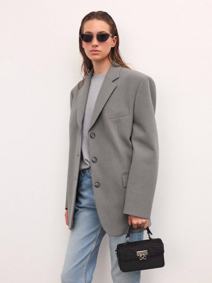 Sac à main en soie à motif zébré noir SIDE