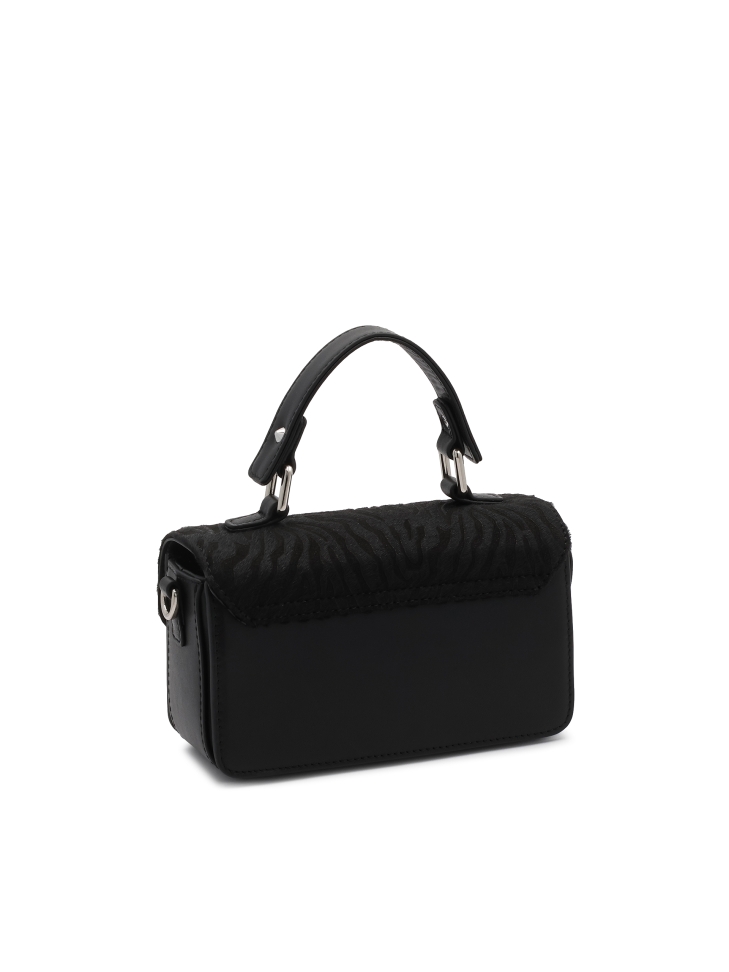 Sac à main en soie à motif zébré noir SIDE