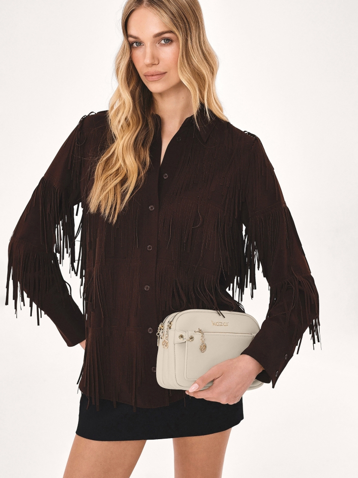 Sac à main à ceinture crème à trois compartiments RITA