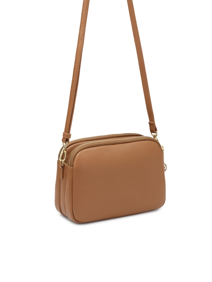 Sac à main en cuir marron clair avec lanière RITA