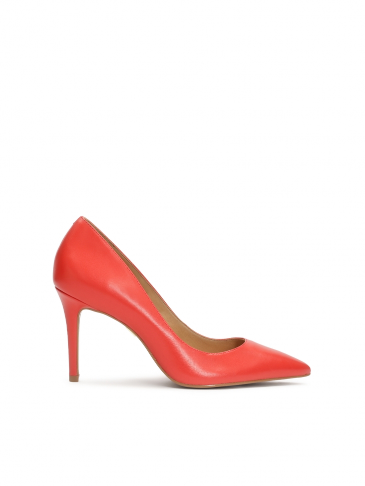 Talons aiguilles en cuir fleuri rouge NEW PARIS