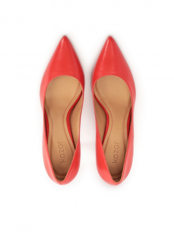 Talons aiguilles en cuir fleuri rouge NEW PARIS