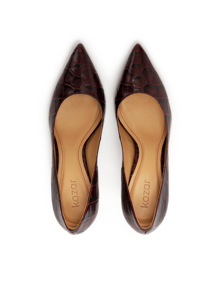 Escarpins en croco ombré marron NEW PARIS