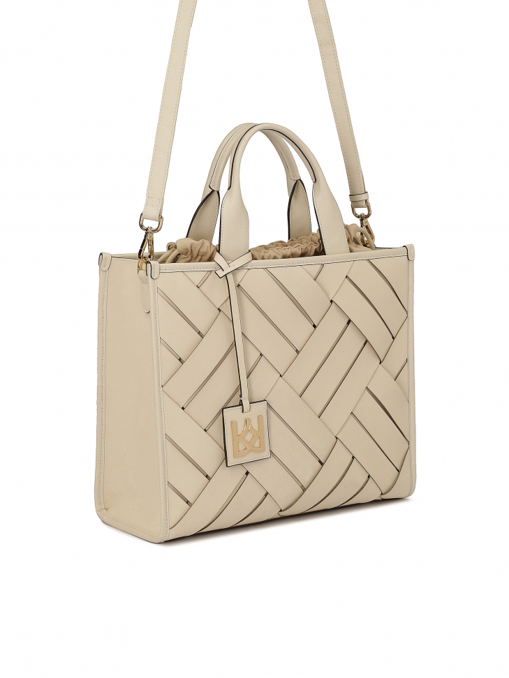 Sac fourre-tout en cuir tressé CARLLA