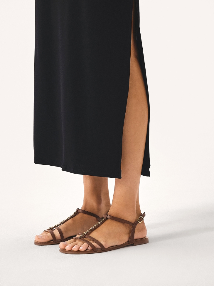 Sandales à chaîne marron  CITRINE