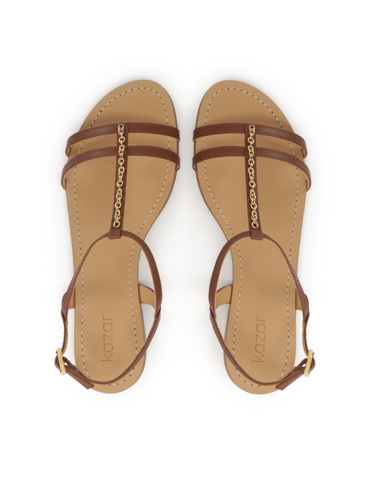 Sandales à chaîne marron  CITRINE