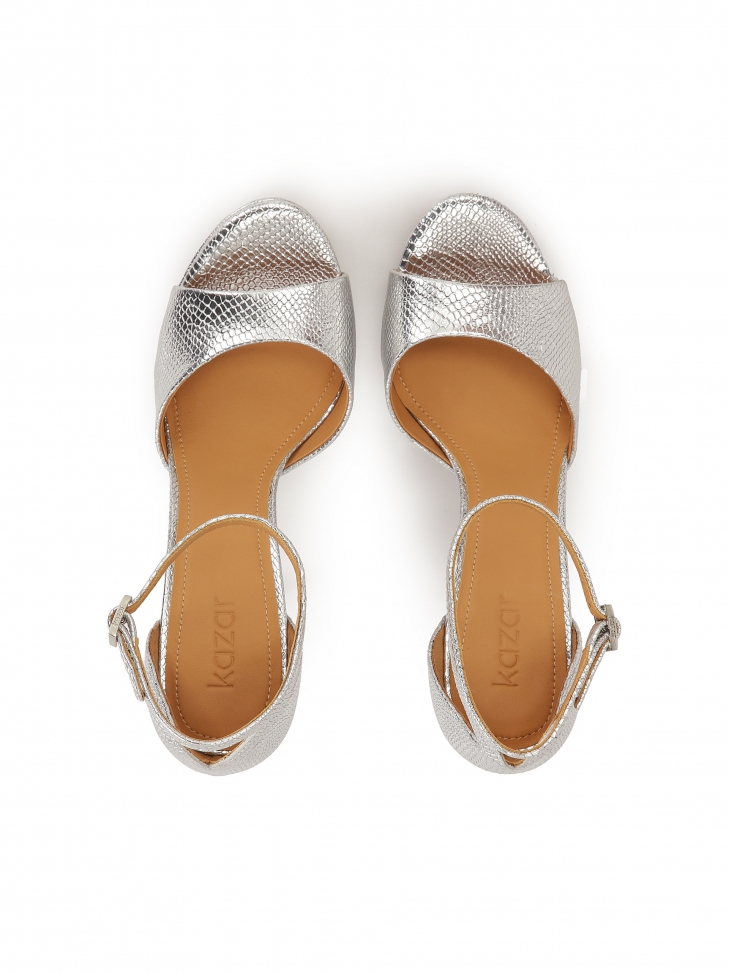 Sandales à plateforme haute argentées KLARISSA