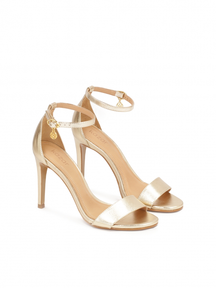 Sandales dorées à talon intégré MEGAN