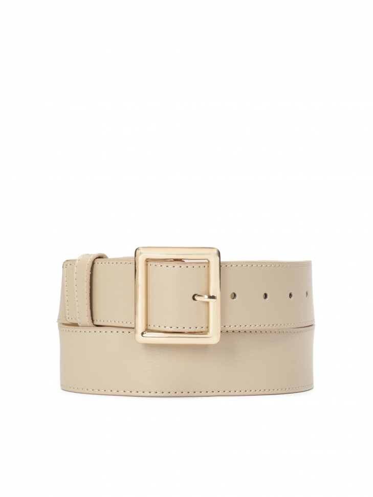 Ceinture en cuir pour dames avec boucle géométrique COLLETE