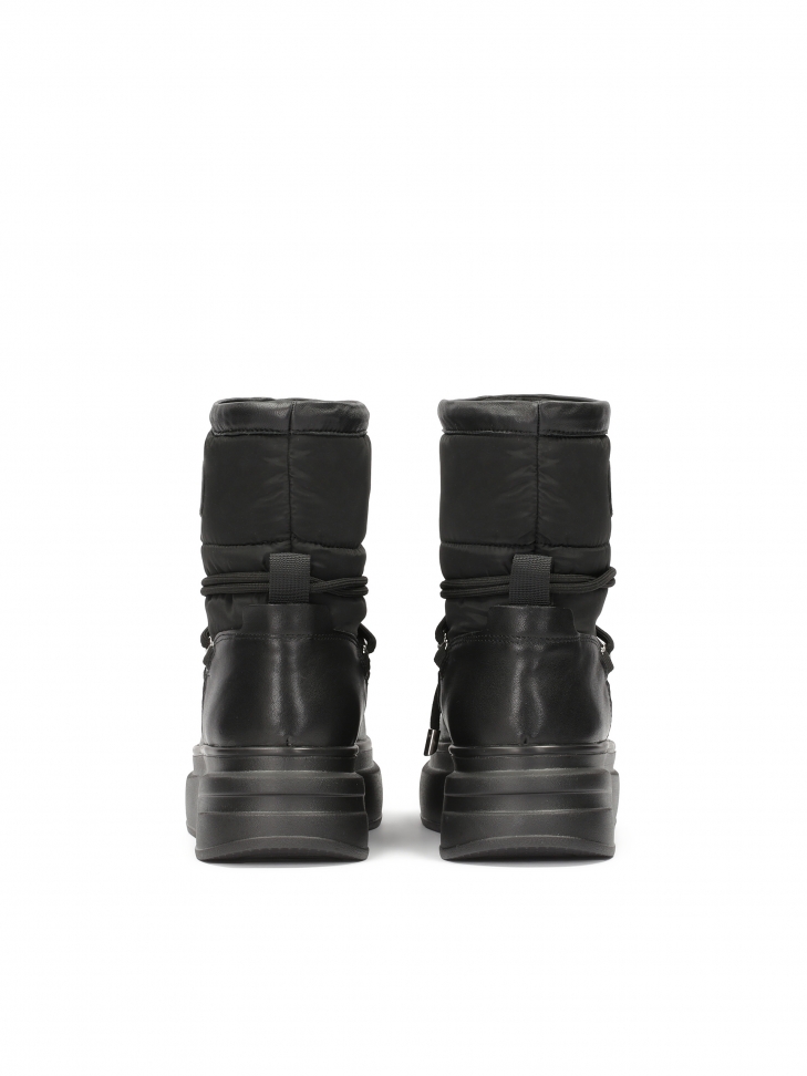 Bottes de neige noires avec fixation sur une semelle épaisse ARGENTA