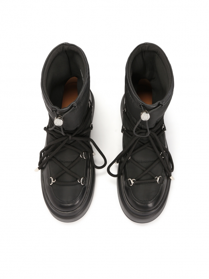 Bottes de neige noires avec fixation sur une semelle épaisse ARGENTA