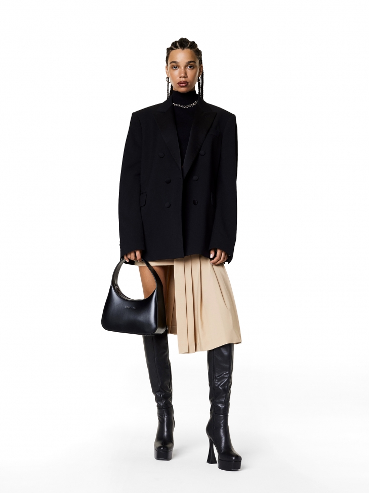 Bottes noires à talons compensés et à plateforme CLEO