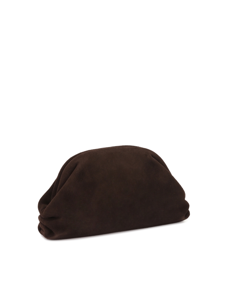 Sac à main en daim marron avec armature métallique GLOW