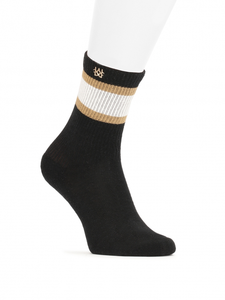 Chaussettes noires en coton peigné de haute qualité TANEY