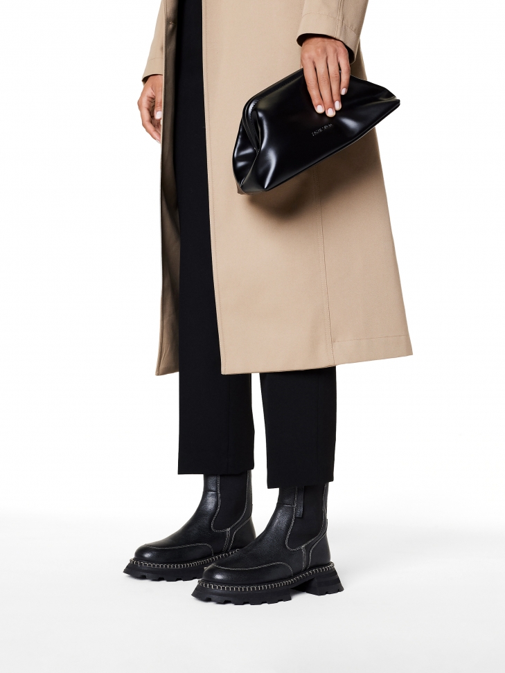 Bottes Chelsea en cuir noir avec garniture contrastée GLARE