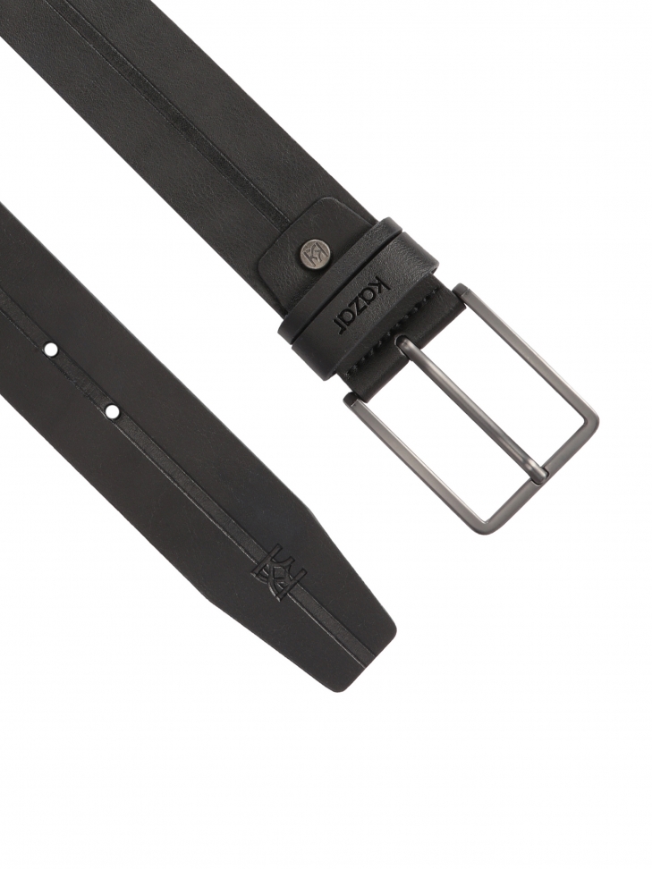 Ceinture décorée noire avec boucle mate MATTHEUSS