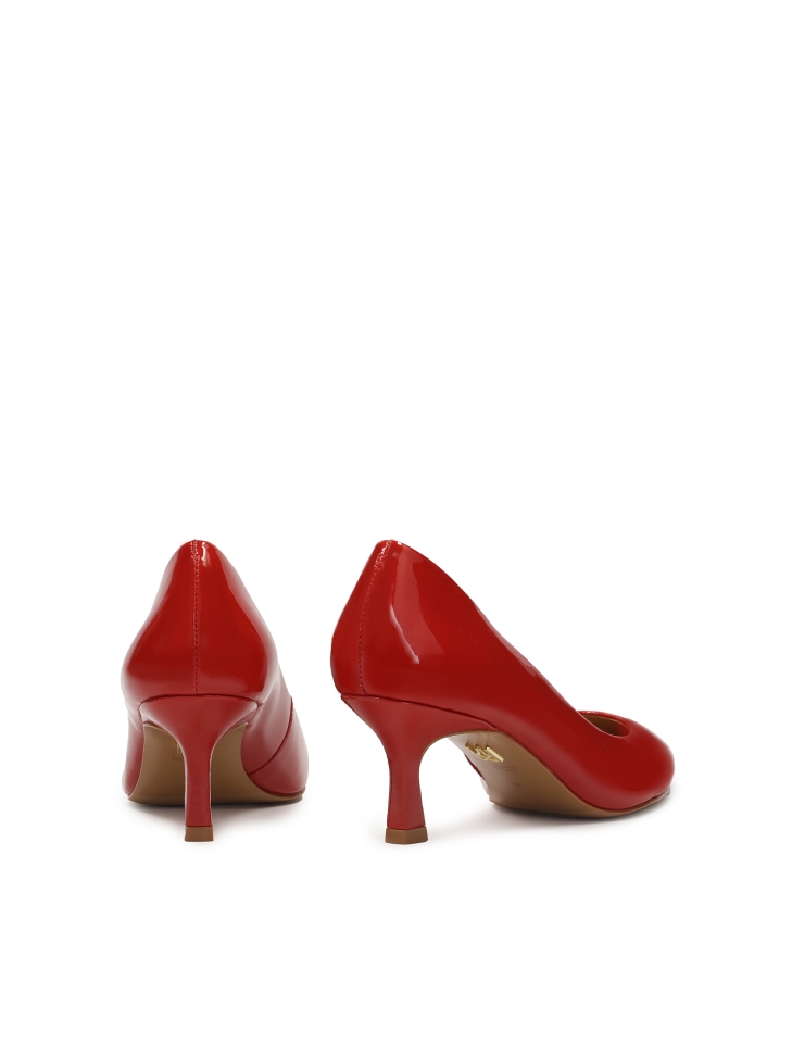 Escarpins en cuir verni rouge STONE