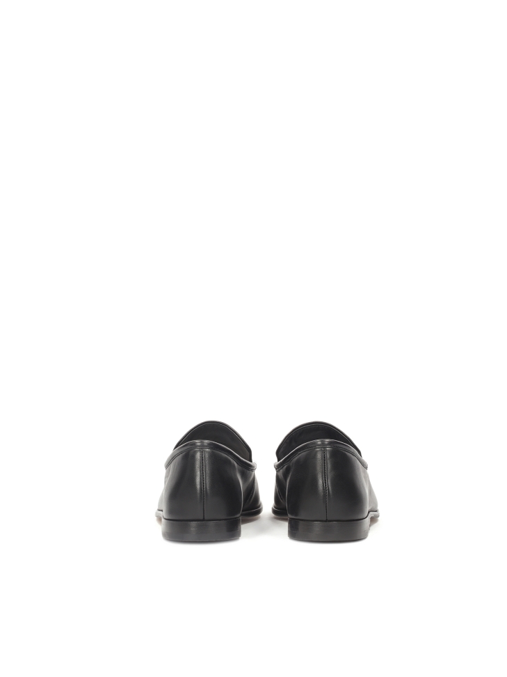 Mocassins noirs minimalistes en cuir pleine fleur CARMEN