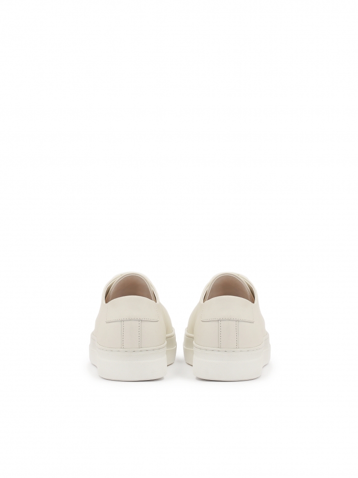 Baskets en cuir blanc à tige simple CETINA
